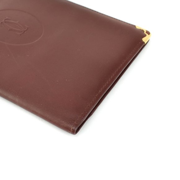 CARTIER: Burgundy Leather Double C Logo Wallet nz - Picture 5 of 8